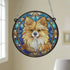 Pomeranian Stained Glass Effect Suncatcher